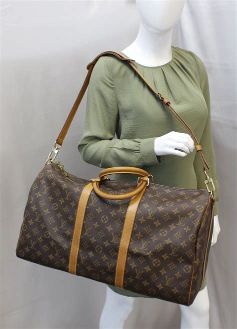 louis vuitton monogram canvas keepall 50|keepall 55 with shoulder strap.